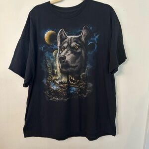 Black Wolf Graphic T-Shirt - 2XL.